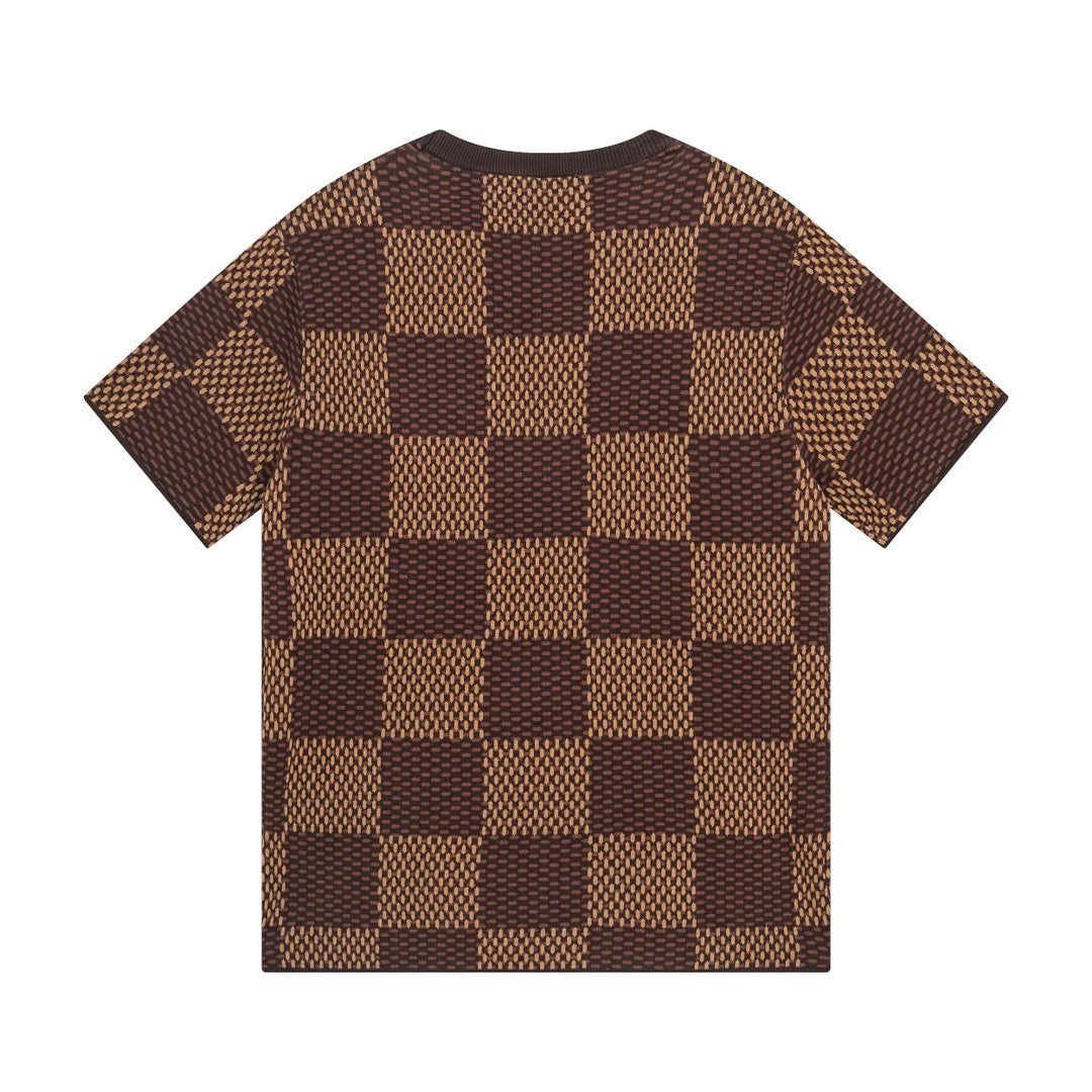 T-shirt classique en maille damier