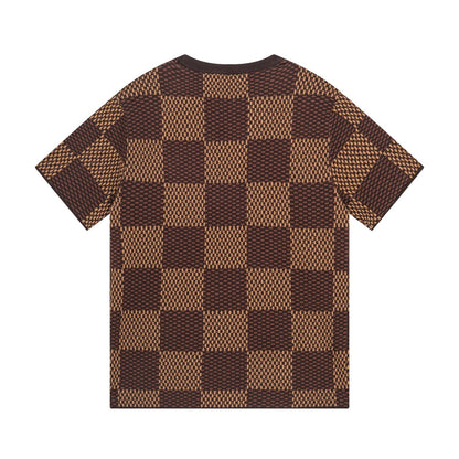 T-shirt classique en maille damier