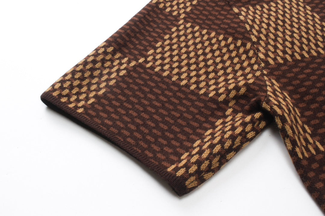 T-shirt classique en maille damier