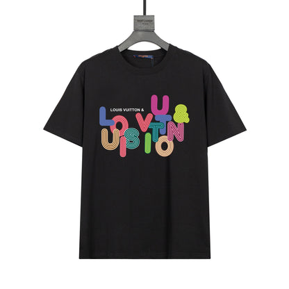 T-shirt coloré imprimé lettres