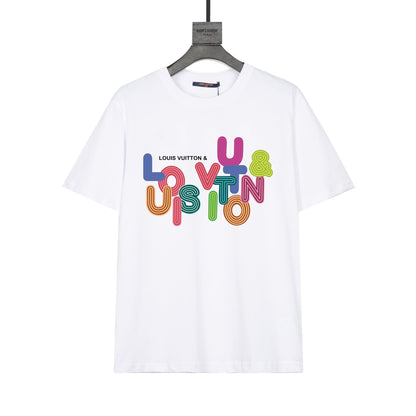 T-shirt coloré imprimé lettres