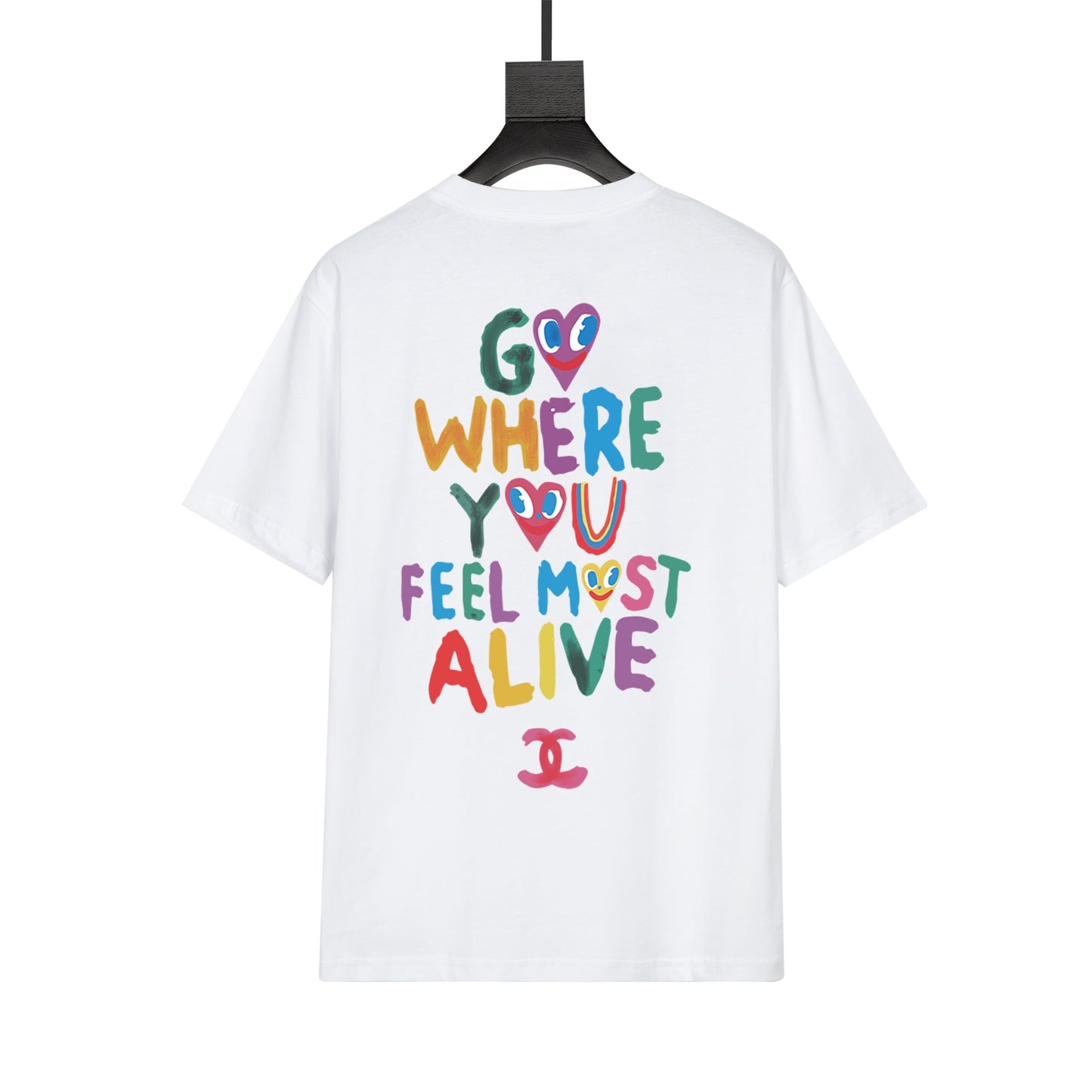 T-shirt mignon à imprimé arc-en-ciel