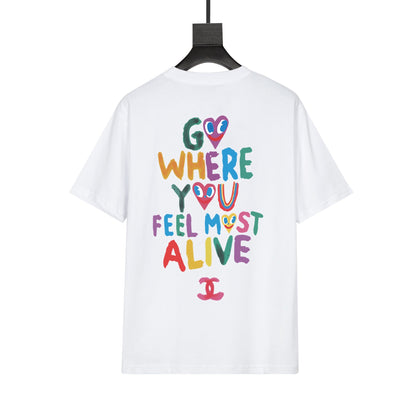 T-shirt mignon à imprimé arc-en-ciel