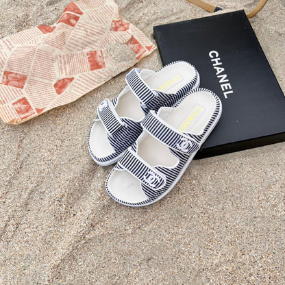 Sandalias planas de velcro de 6 colores