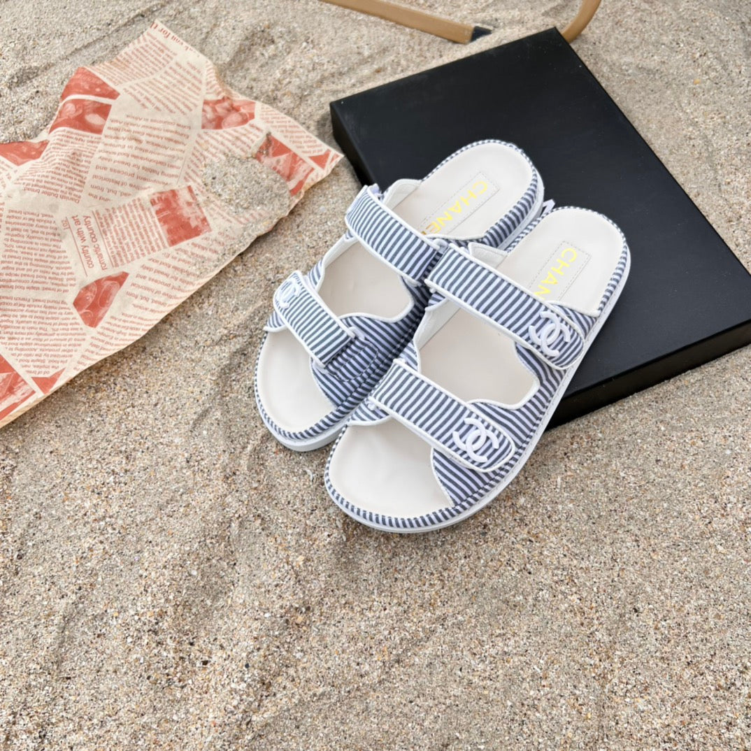 Sandalias planas de velcro de 6 colores