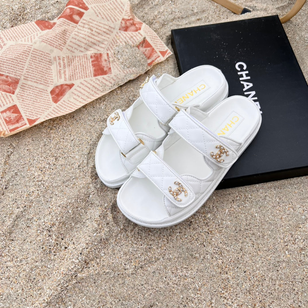 Sandalias planas de velcro de 6 colores