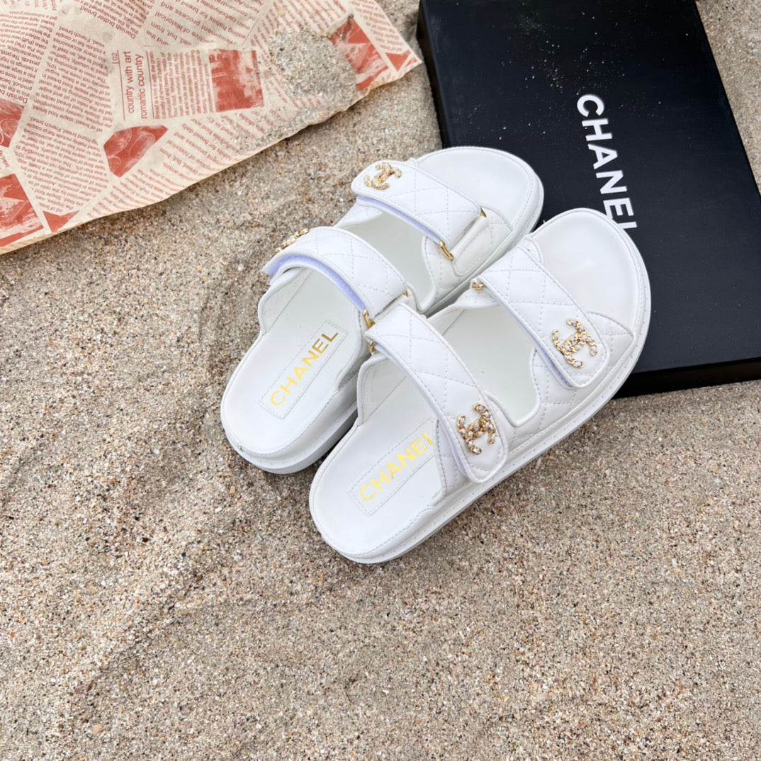 Sandalias planas de velcro de 6 colores