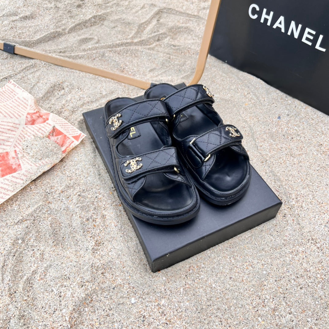 Sandalias planas de velcro de 6 colores