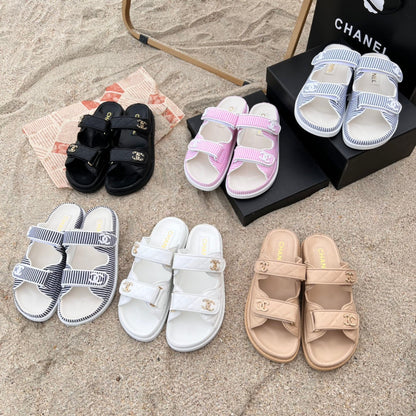 Sandalias planas de velcro de 6 colores