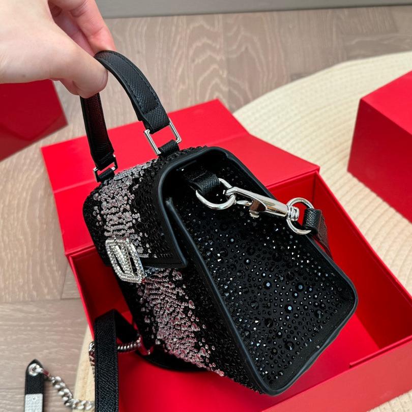 Sac à main carré Logo Diamant Scintillant