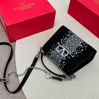 Sac à main carré Logo Diamant Scintillant