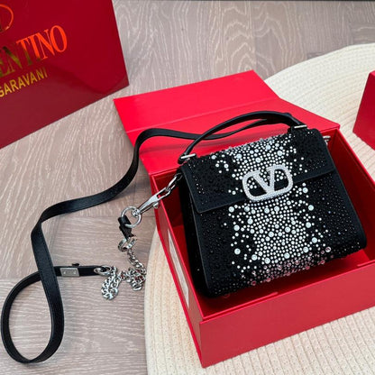 Sac à main carré Logo Diamant Scintillant