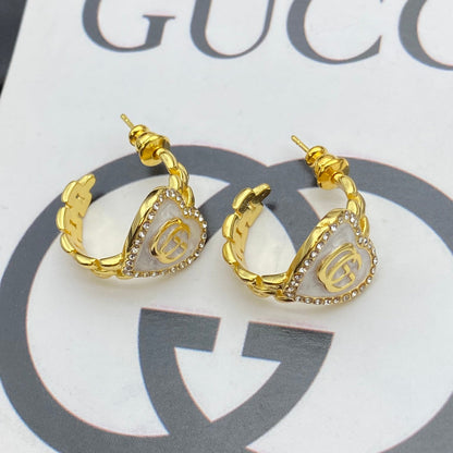 Boucles d'oreilles créoles cœur vintage