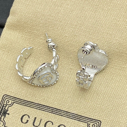 Boucles d'oreilles créoles cœur vintage