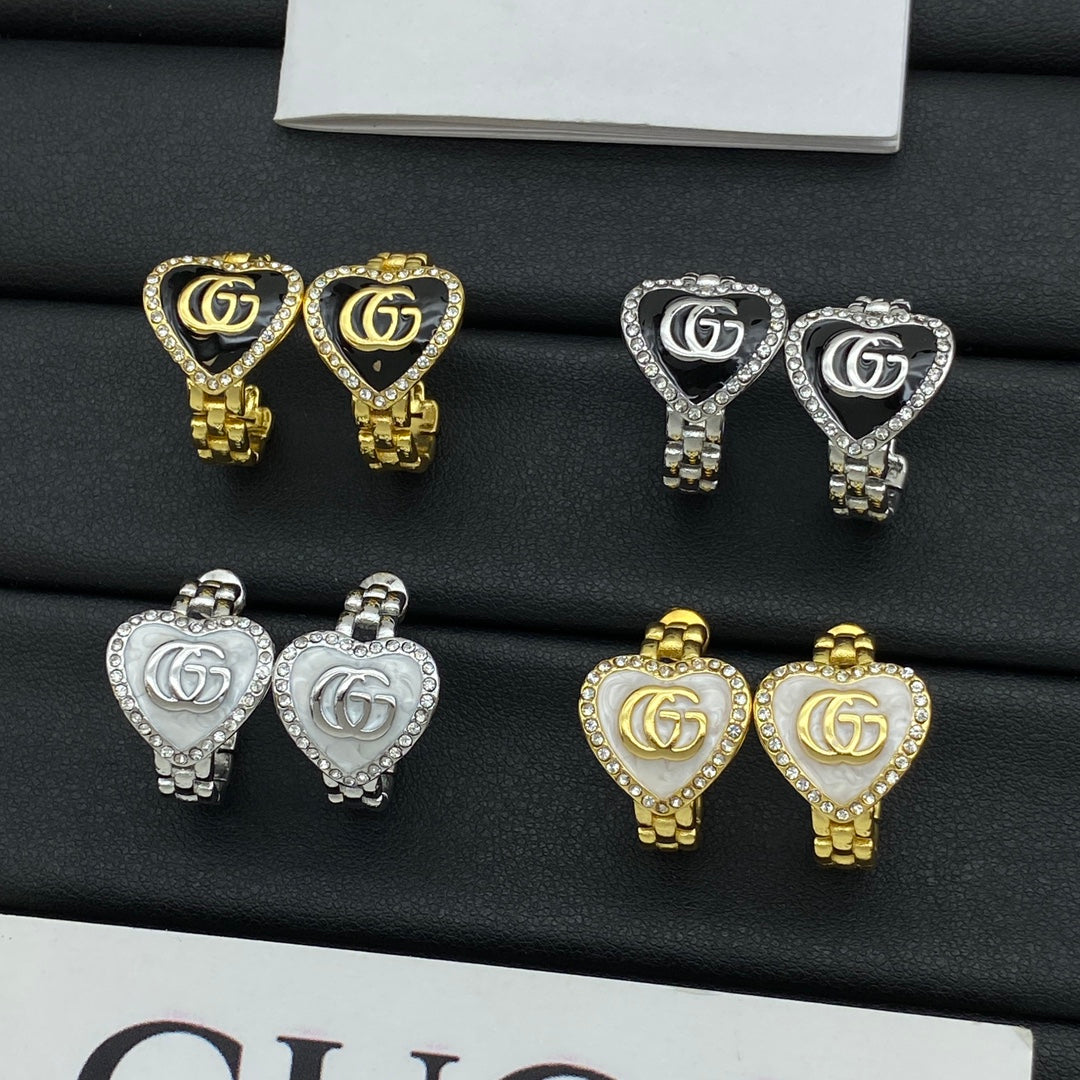 Boucles d'oreilles créoles cœur vintage