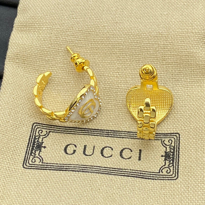 Boucles d'oreilles créoles cœur vintage