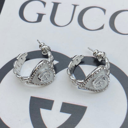 Boucles d'oreilles créoles cœur vintage