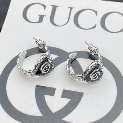 Boucles d'oreilles créoles cœur vintage