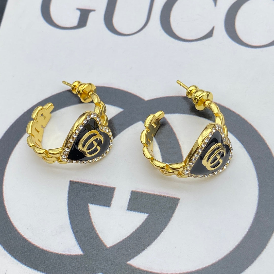 Boucles d'oreilles créoles cœur vintage