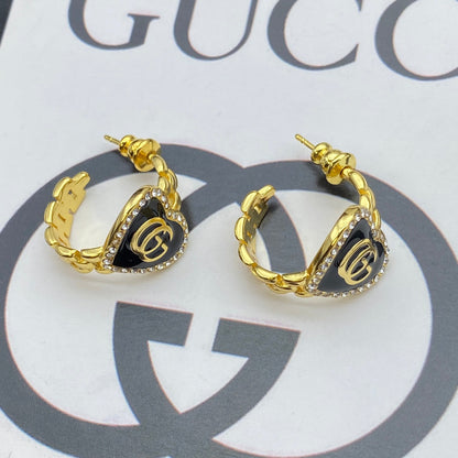 Boucles d'oreilles créoles cœur vintage