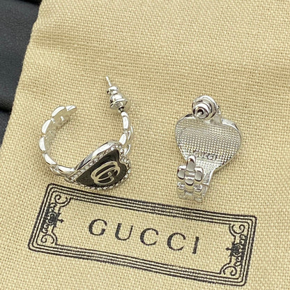 Boucles d'oreilles créoles cœur vintage