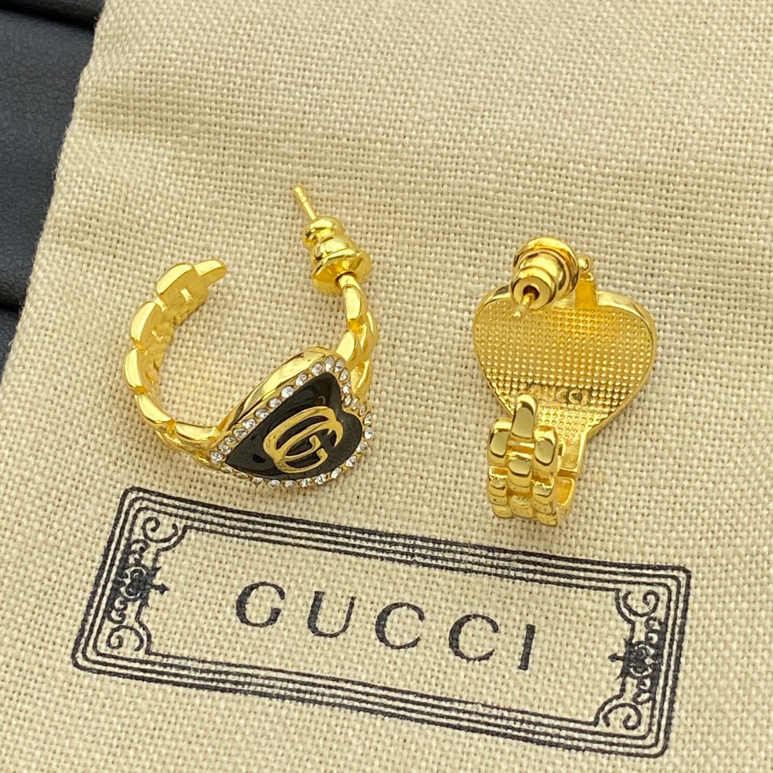 Boucles d'oreilles créoles cœur vintage