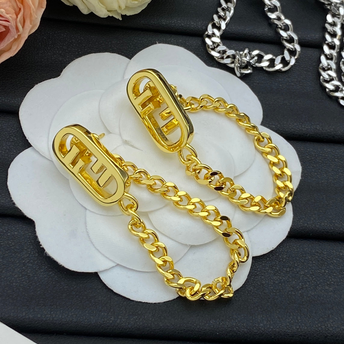 Boucles d'oreilles O’Lock en chaîne métallique