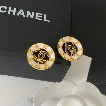Pendientes vintage con logotipo de círculo hueco