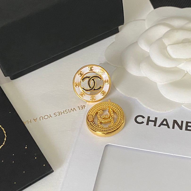 Pendientes vintage con logotipo de círculo hueco