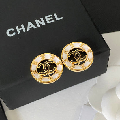 Pendientes vintage con logotipo de círculo hueco