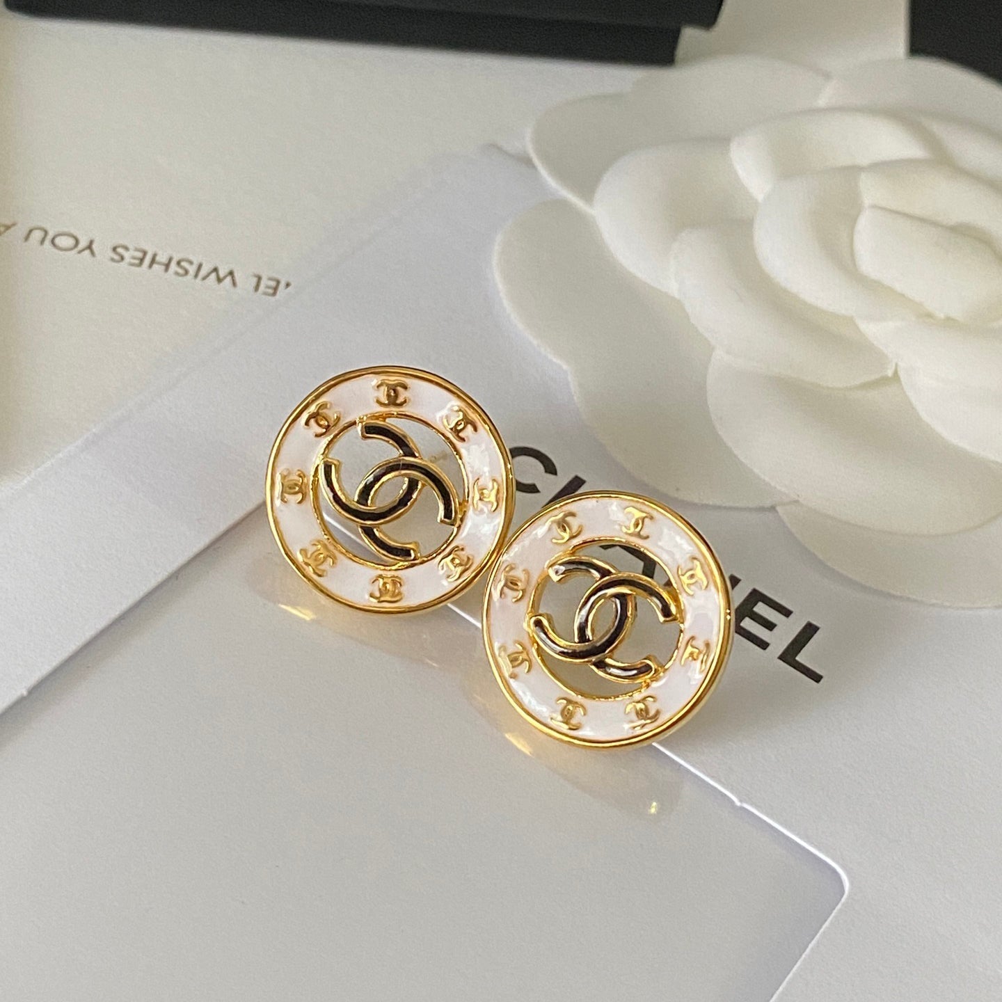Pendientes vintage con logotipo de círculo hueco