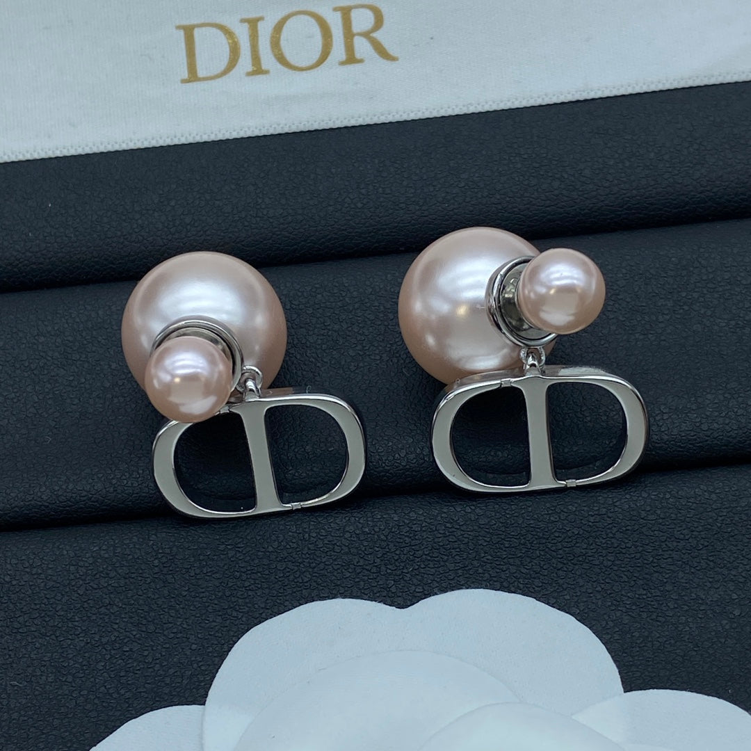 Boucles d'oreilles CD perles argentées