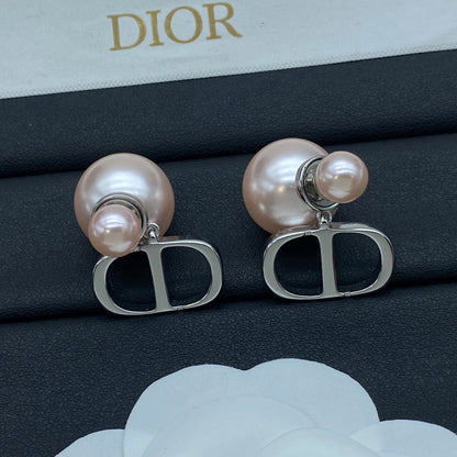 Boucles d'oreilles CD perles argentées