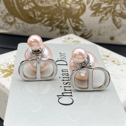 Boucles d'oreilles CD perles argentées