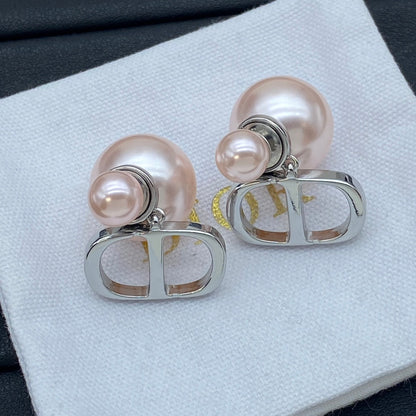 Boucles d'oreilles CD perles argentées