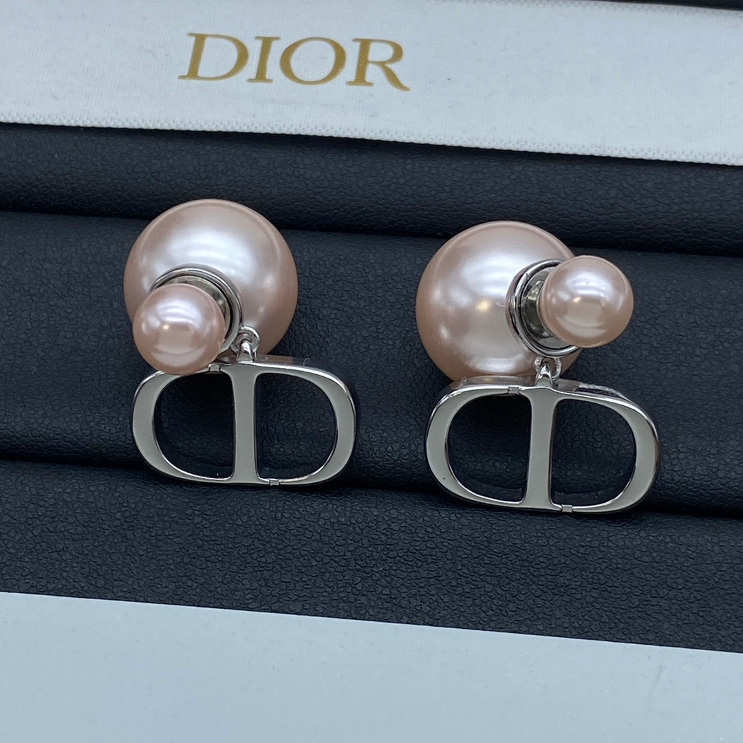 Boucles d'oreilles CD perles argentées
