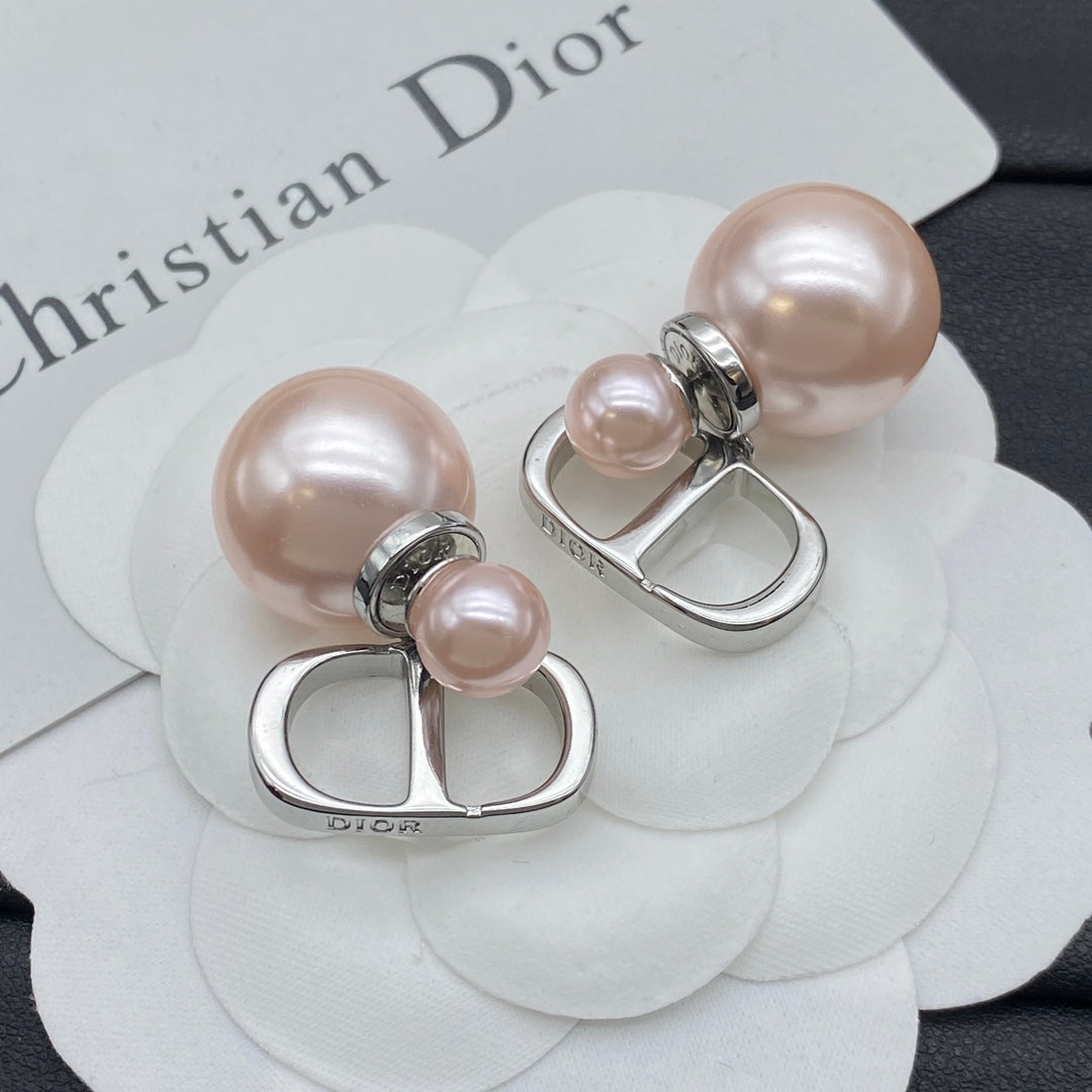 Boucles d'oreilles CD perles argentées