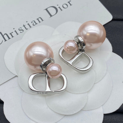 Boucles d'oreilles CD perles argentées