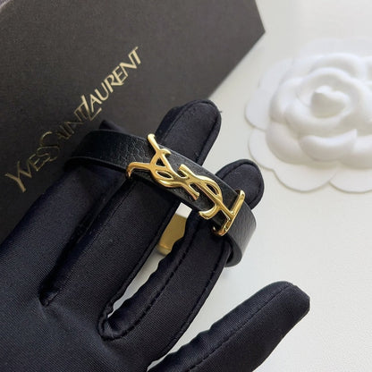 Bracelet en cuir mode avec logo doré