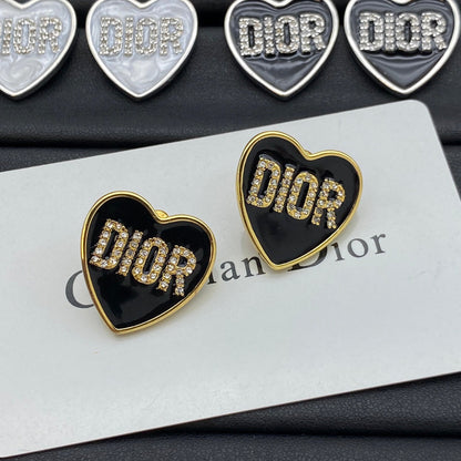 Boucles d'oreilles gravées cœur diamant