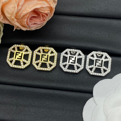 Boucles d'oreilles F en cristaux octogonaux