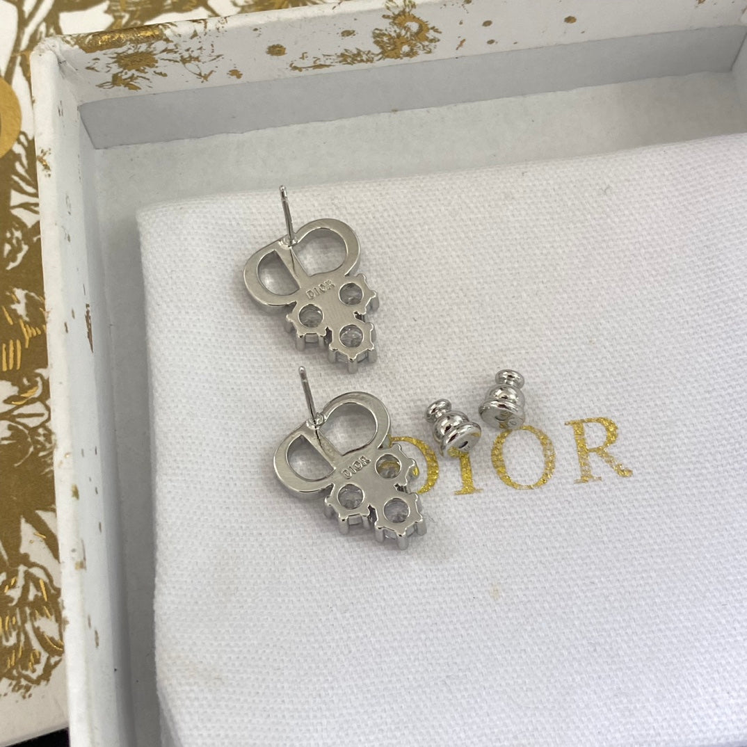 Boucles d'oreilles mini-lettre en cristal tendance