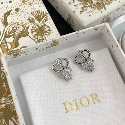 Boucles d'oreilles mini-lettre en cristal tendance