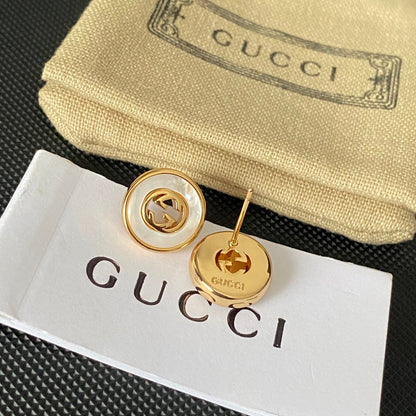 Pendientes G huecos de moda retro