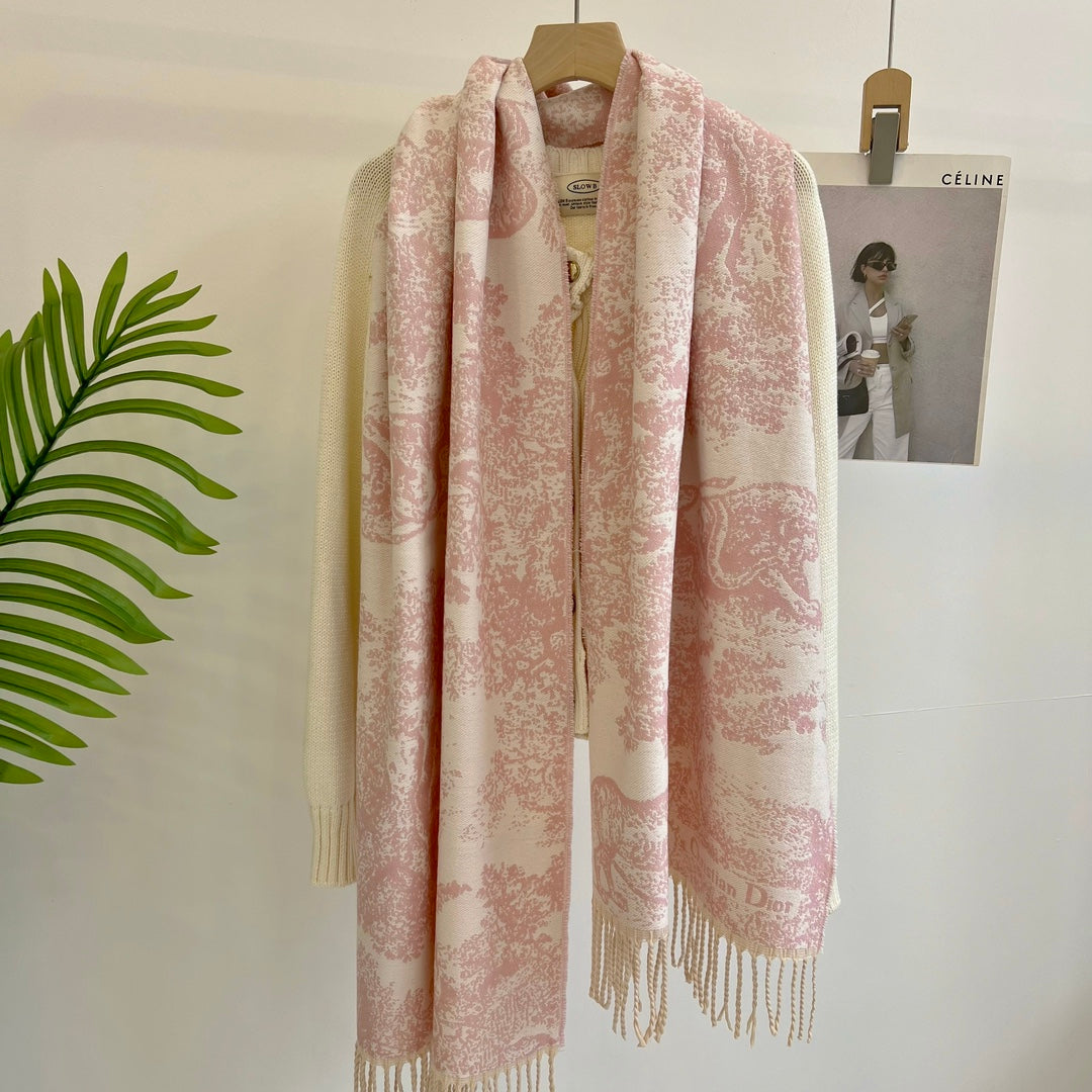 Écharpe rétro motif animalier tendance
