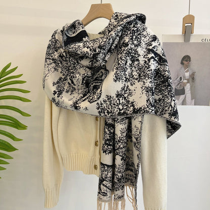 Écharpe rétro motif animalier tendance