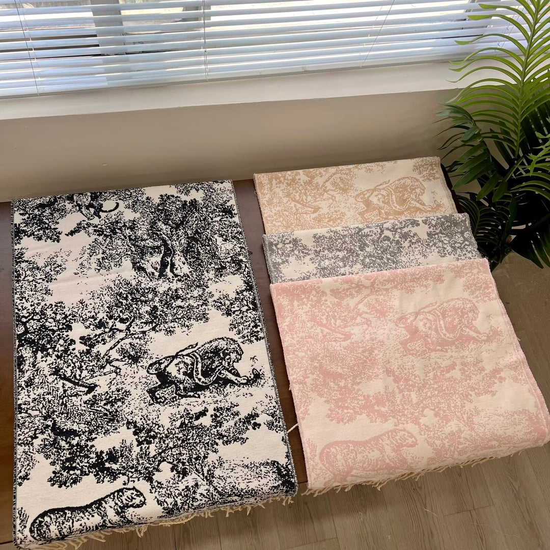 Écharpe rétro motif animalier tendance