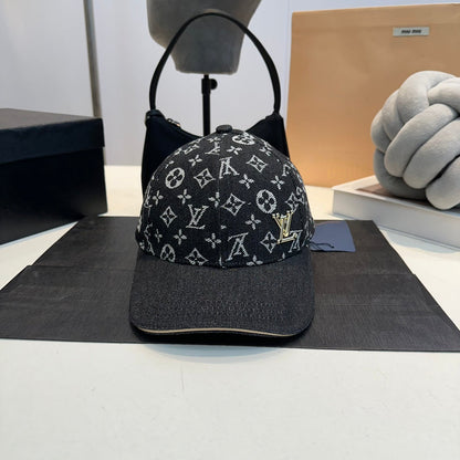 Casquette de baseball rétro en jean avec étiquette en métal gaufré