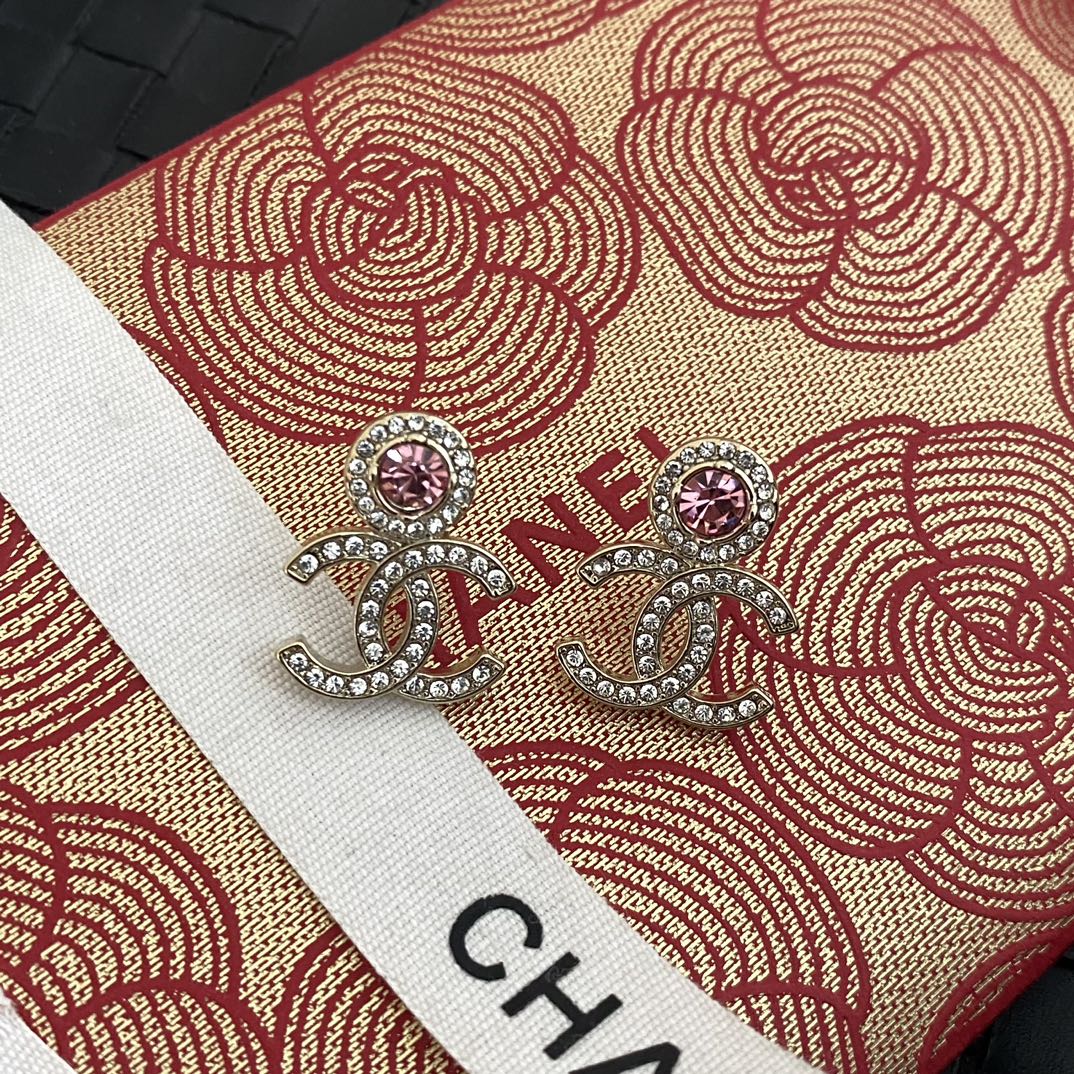 Boucles d'oreilles en strass roses