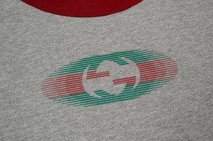 T-shirt gris imprimé vintage